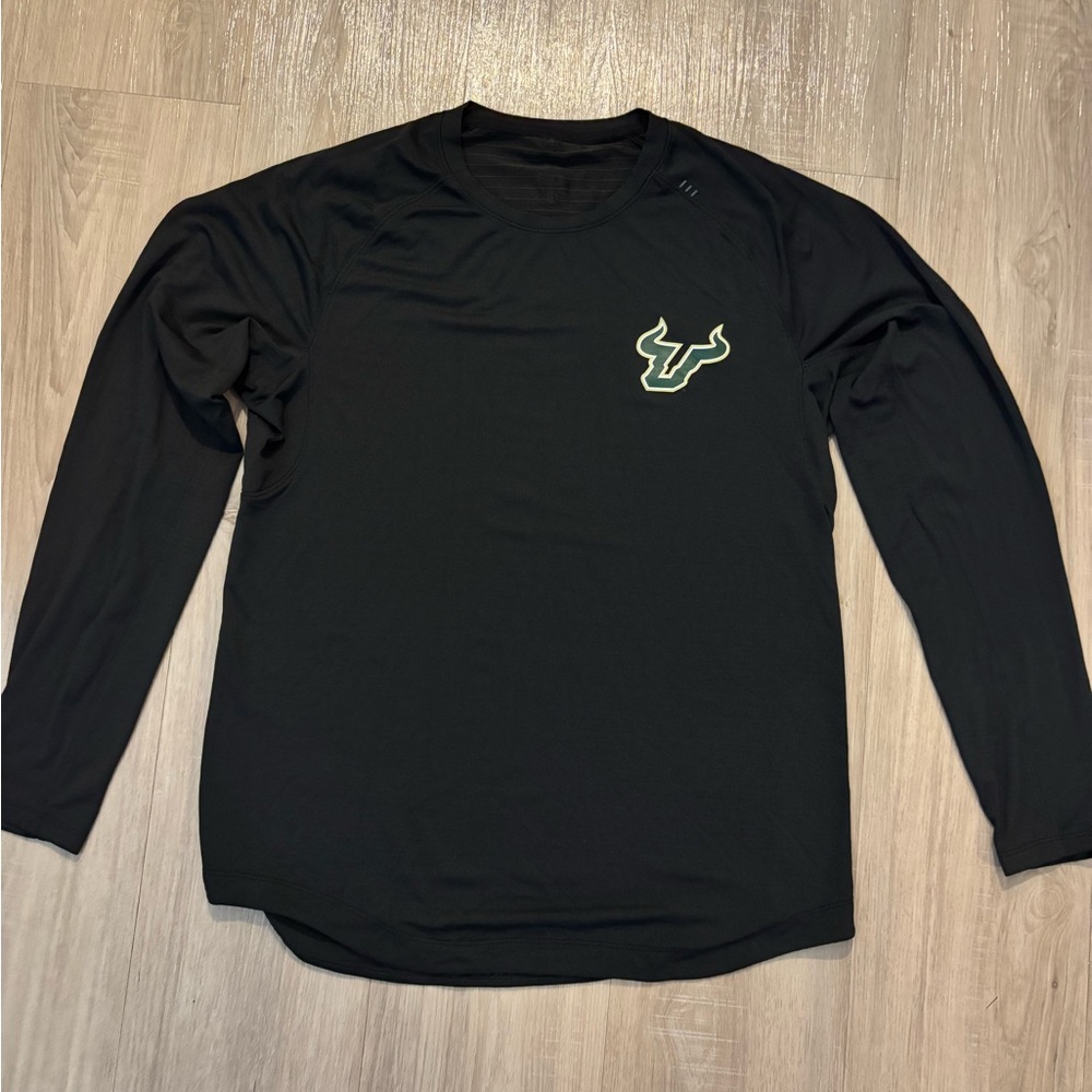 Lulu x USF Black Lightweight Knit Long Sleeve Men's Shirt